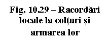 Text Box: Fig. 10.29  Racordari locale la colturi si armarea lor